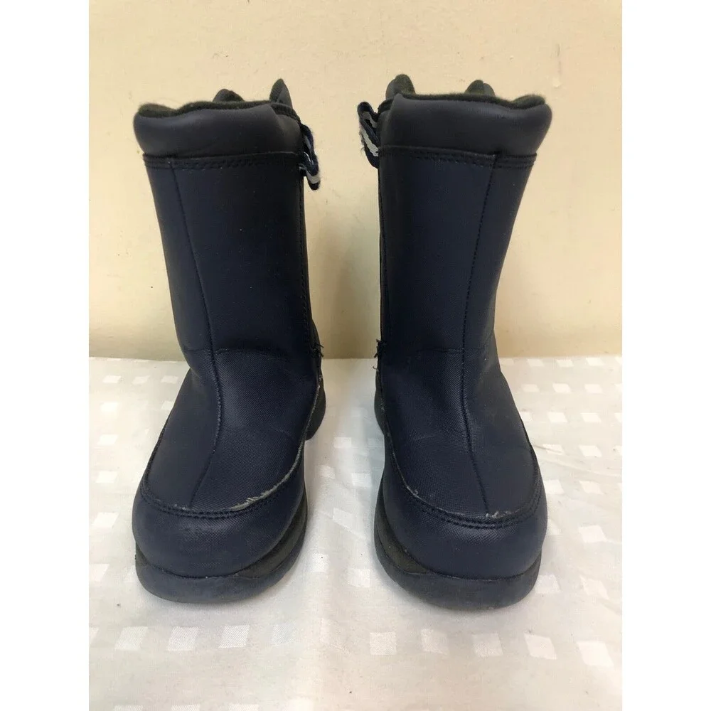 Lands End kids Insulated winter boots in navy color size US 10 M